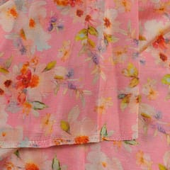 Pink Color Pure Chinon Chiffon Digital Printed Fabric