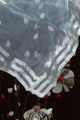 Dyeable Organza Scalped Sequins Embroidered Dupatta