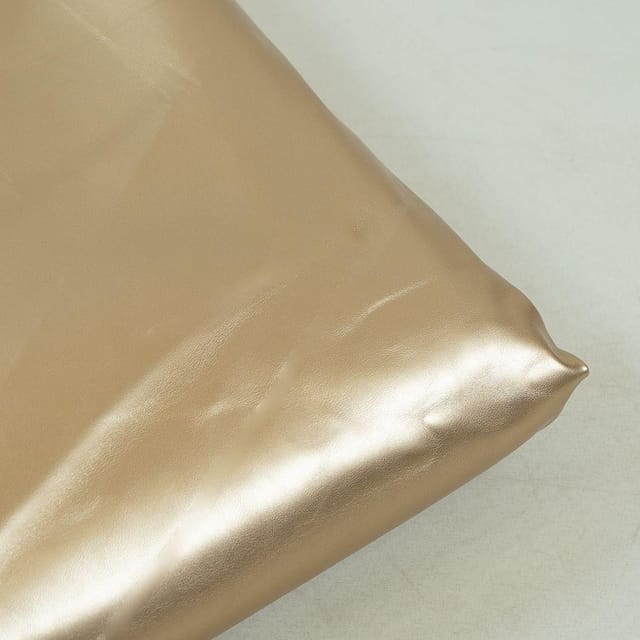 Gold Color Faux Leather Lycra fabric