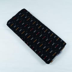 Black with Red Ikat Fabric