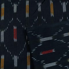 Black with Red Ikat Fabric