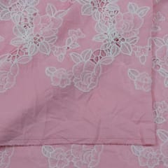 Light Pink Color Crepe Thread Embroidered Fabric