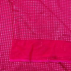 Rani Color Georgette Thread and Faux Mirror Embroidered Fabric