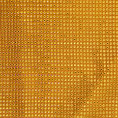 Mustard Color Georgette Thread and Faux Mirror Embroidered Fabric