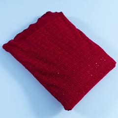 Maroon Color Georgette Chikan Embroidered Fabric
