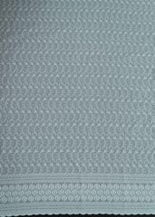 White Color Cotton Chikan Embroidered Fabric
