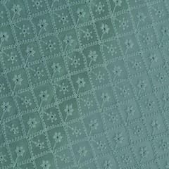 Green Color Georgette Chikan Embroidered Fabric