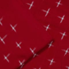 Red with White Ikat Fabric