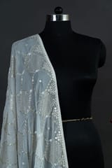 Dyeable Georgette Mirror with Sequins Embroidered Dupatta