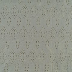 Off White Color Dyeable Cotton Chikan Embroidered Fabric