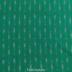 Green Colour Cotton Ikkat fabric