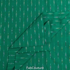 Green Colour Cotton Ikkat fabric