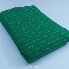 Green Colour Cotton Ikkat fabric