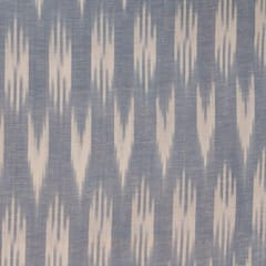 Light Blue & White Colour Pure Cotton Ikat fabric