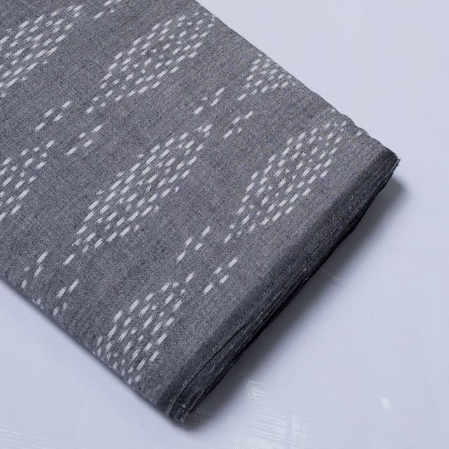 Blue & white Computer Design Ikat fabric