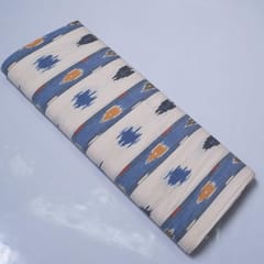Red, Black, White & Gray stripe Cotton double ikat fabric