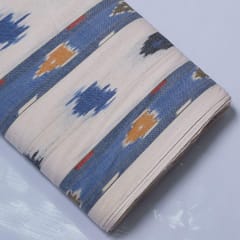 Red, Black, White & Gray stripe Cotton double ikat fabric