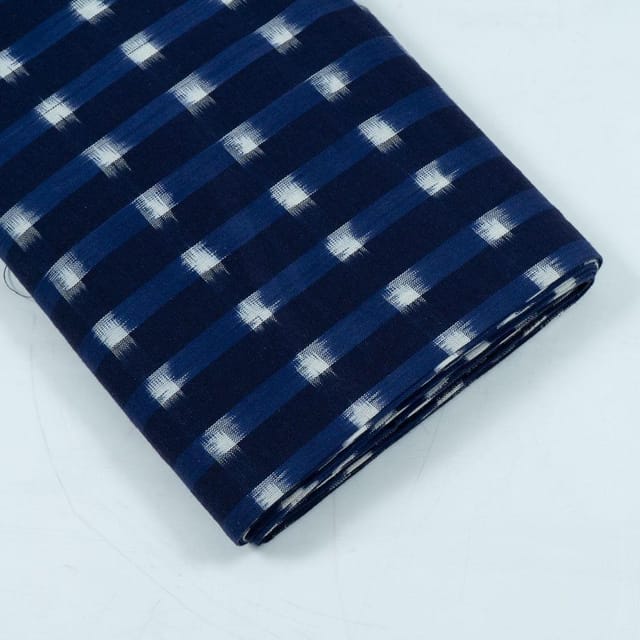 Blue with White Ikat Fabric