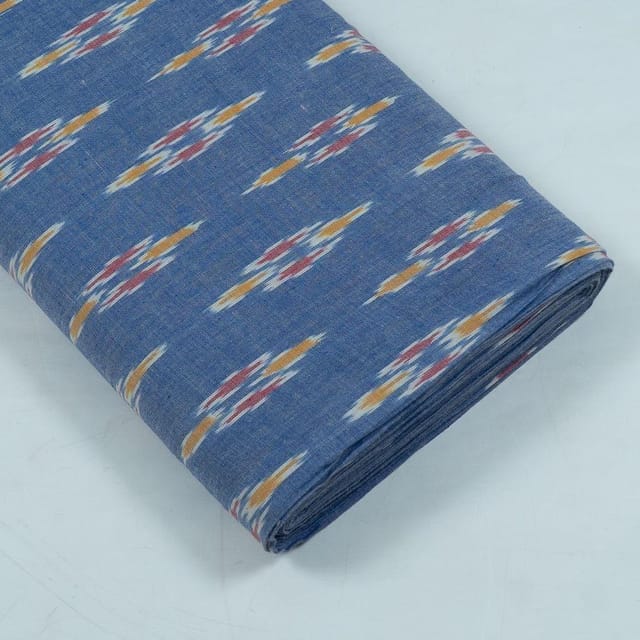 Blue with Multicolor Ikat Fabric
