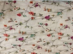 Printed Dobby Silk Peach Floral