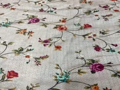 Printed Dobby Silk Peach Floral