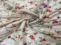 Printed Dobby Silk Peach Floral
