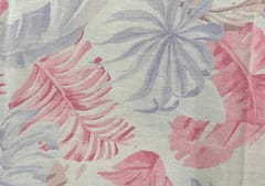 White Multicolour Georgette Floral Fabric