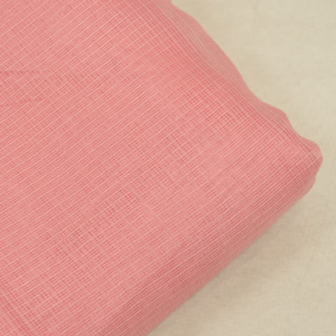 Light Peach Color Kota Doria Checks fabric