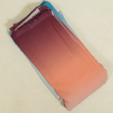 Multi Color Poly Georgette Ombre Printed Fabric