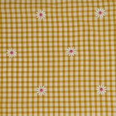Yellow Color Cotton Print with Hand Embroidered Fabric