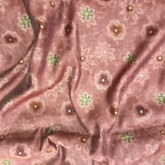 Maroon Shades Foil Muslin Printed Fabric