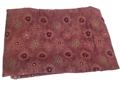 Maroon Shades Foil Muslin Printed Fabric