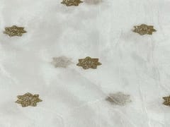 Dyeable Embroidered Chiffon White Dark Golden Stars