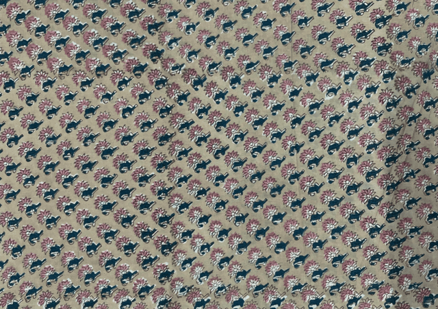 Printed Cotton Cambric Green White Flowers