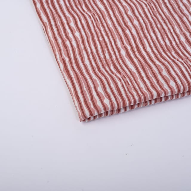 Brown Color Cotton Printed Fabric