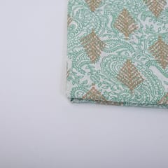 White Color Cotton Printed Fabric