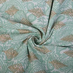 White Color Cotton Printed Fabric
