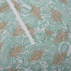 White Color Cotton Printed Fabric
