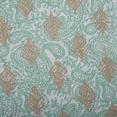 White Color Cotton Printed Fabric