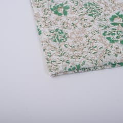 White Color Cotton Printed Fabric