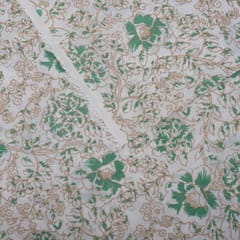 White Color Cotton Printed Fabric