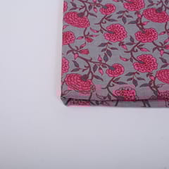 Grey Color Cotton Printed Fabric