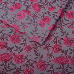 Grey Color Cotton Printed Fabric