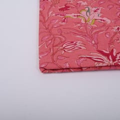 Peach Color Cotton Printed Fabric