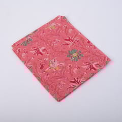 Peach Color Cotton Printed Fabric