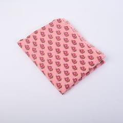 Peach Color Cotton Printed Fabric