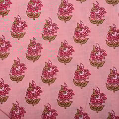 Peach Color Cotton Printed Fabric
