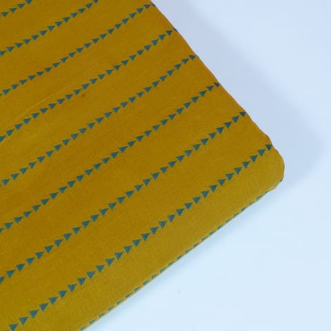 Mustard Color Cotton Dobby Fabric