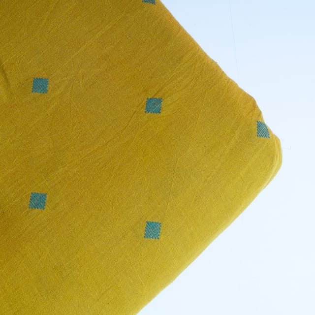 Mustard Color Cotton Dobby Fabric