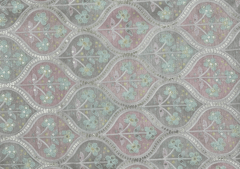 Embroidered Dupion Silk Pastel Pink Floral
